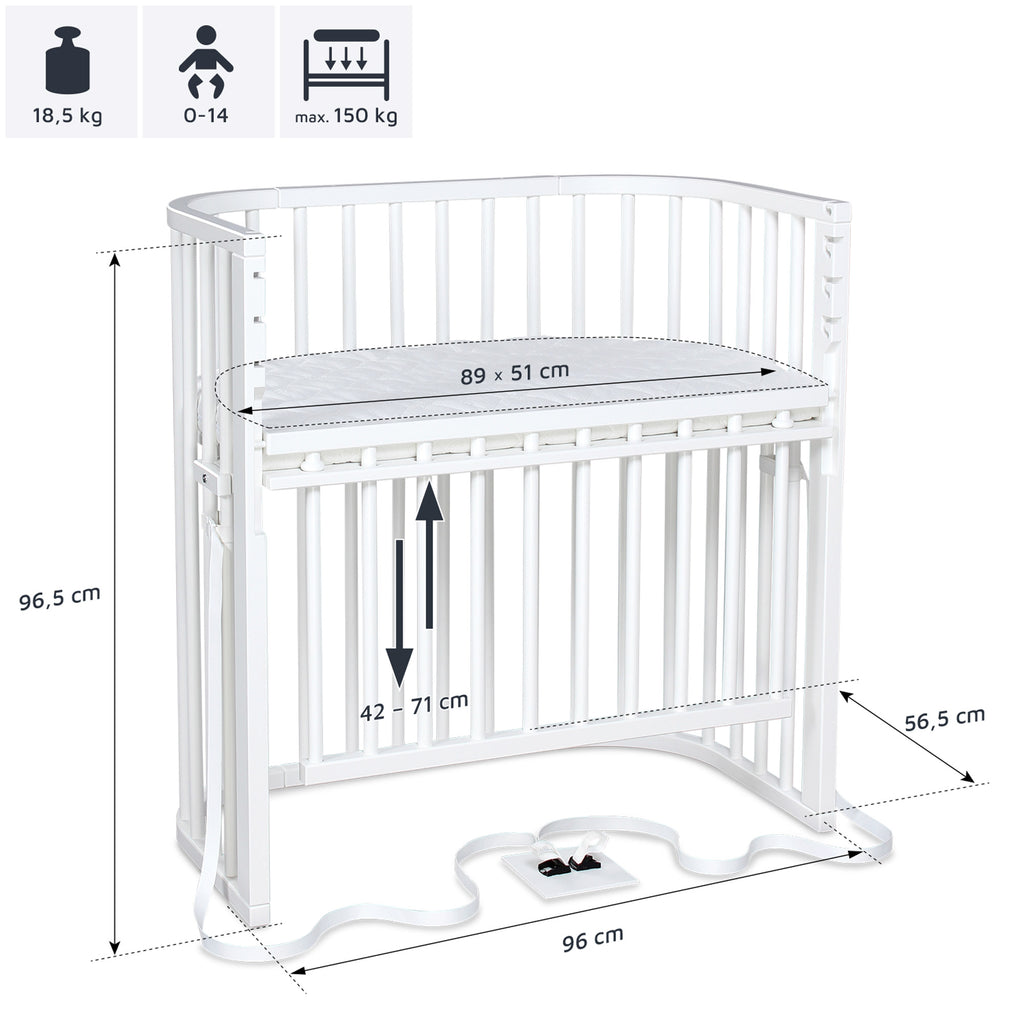 babybay Babybay Boxspring Comfort Plus weiß lackiert