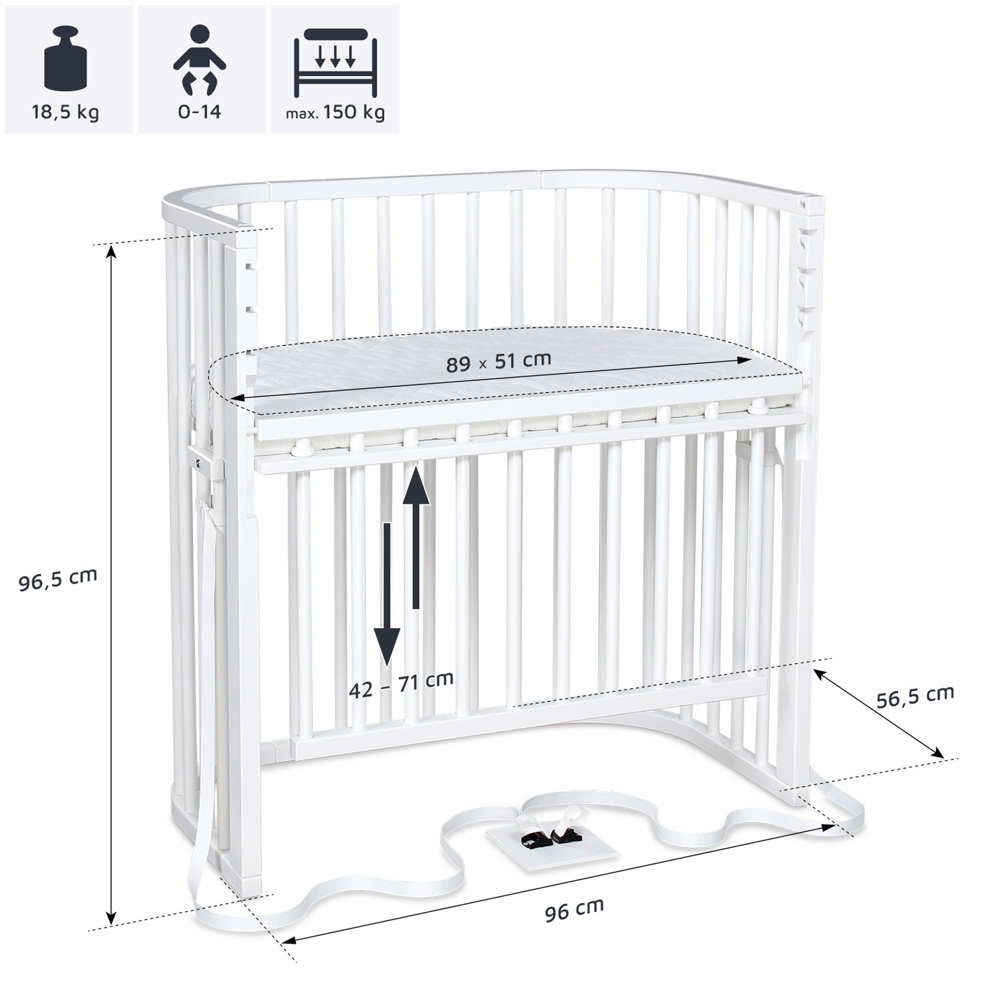 babybay Babybay Boxspring Comfort Plus weiß lackiert