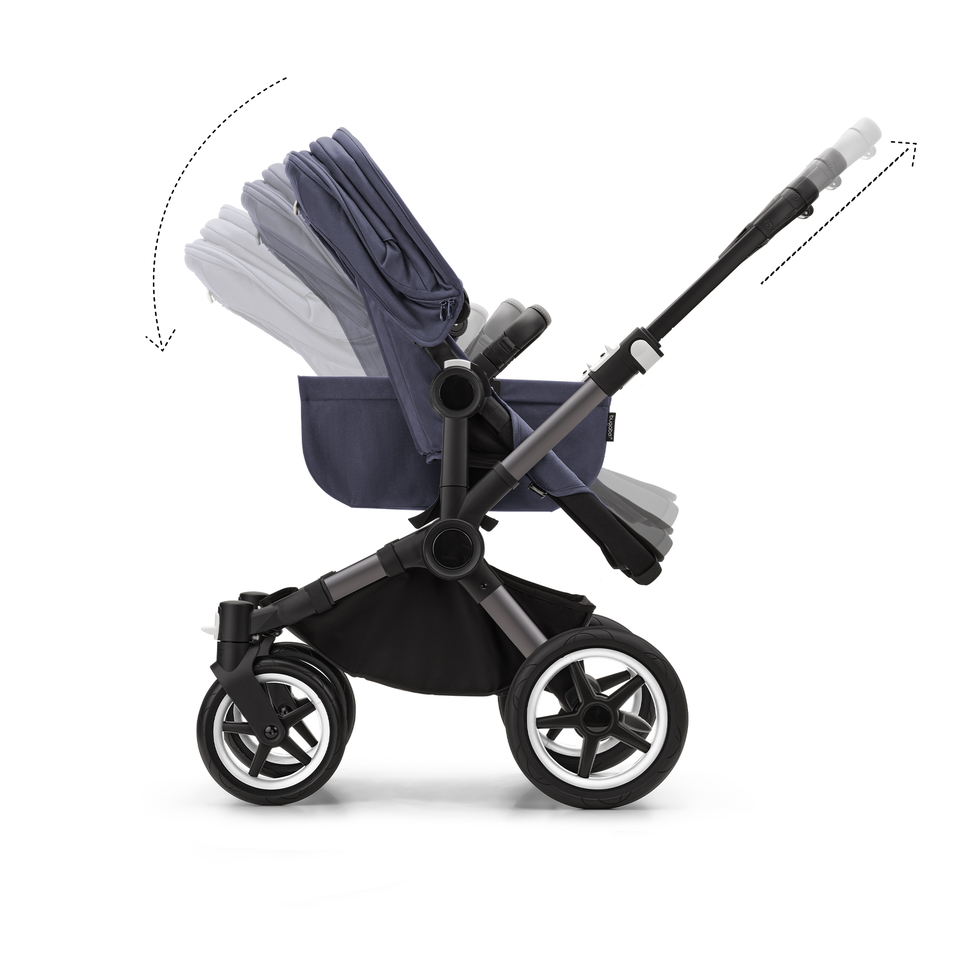 bugaboo Donkey 5 Mono-Kinderwagen, erweiterbar, Stormy Blue