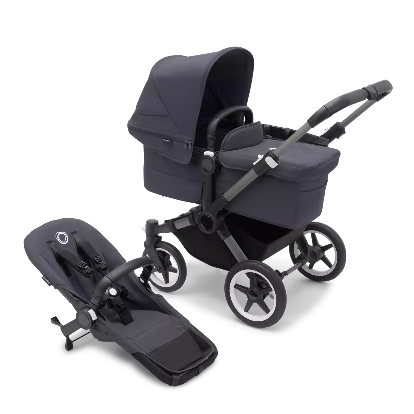 bugaboo Donkey 5 Mono-Kinderwagen, erweiterbar, Stormy Blue