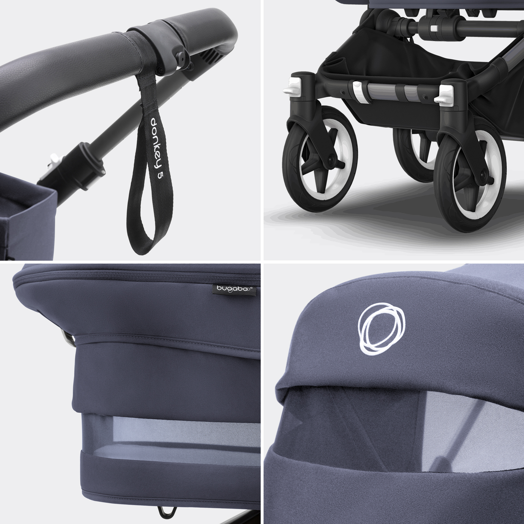 bugaboo Donkey 5 Mono-Kinderwagen, erweiterbar, Stormy Blue