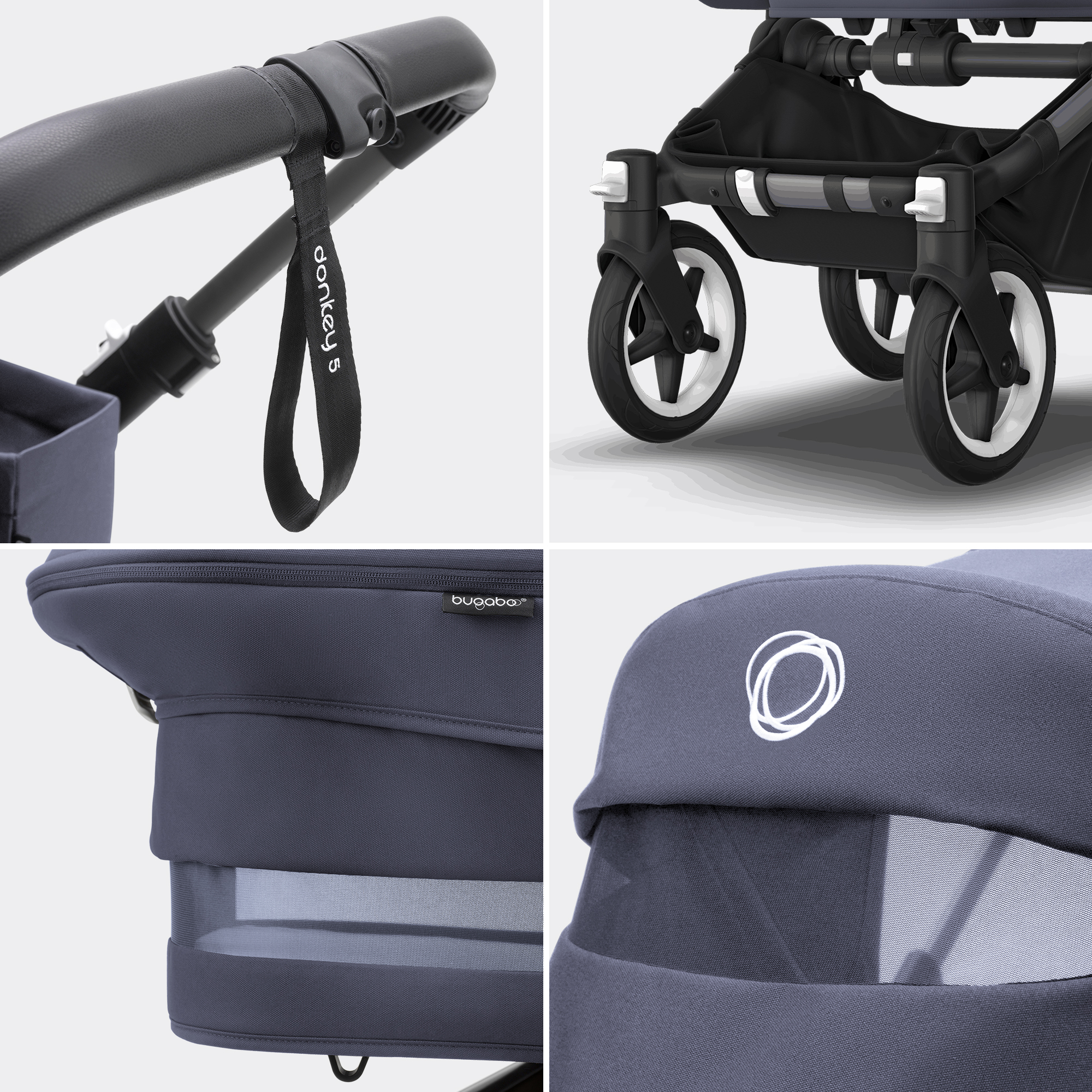 bugaboo Donkey 5 Mono-Kinderwagen, erweiterbar, Stormy Blue