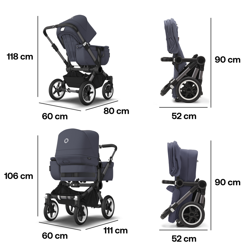 bugaboo Donkey 5 Mono-Kinderwagen, erweiterbar, Stormy Blue