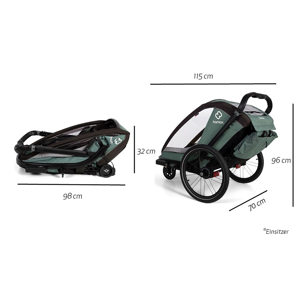 hamax Cocoon One Einsitzer Green/Black