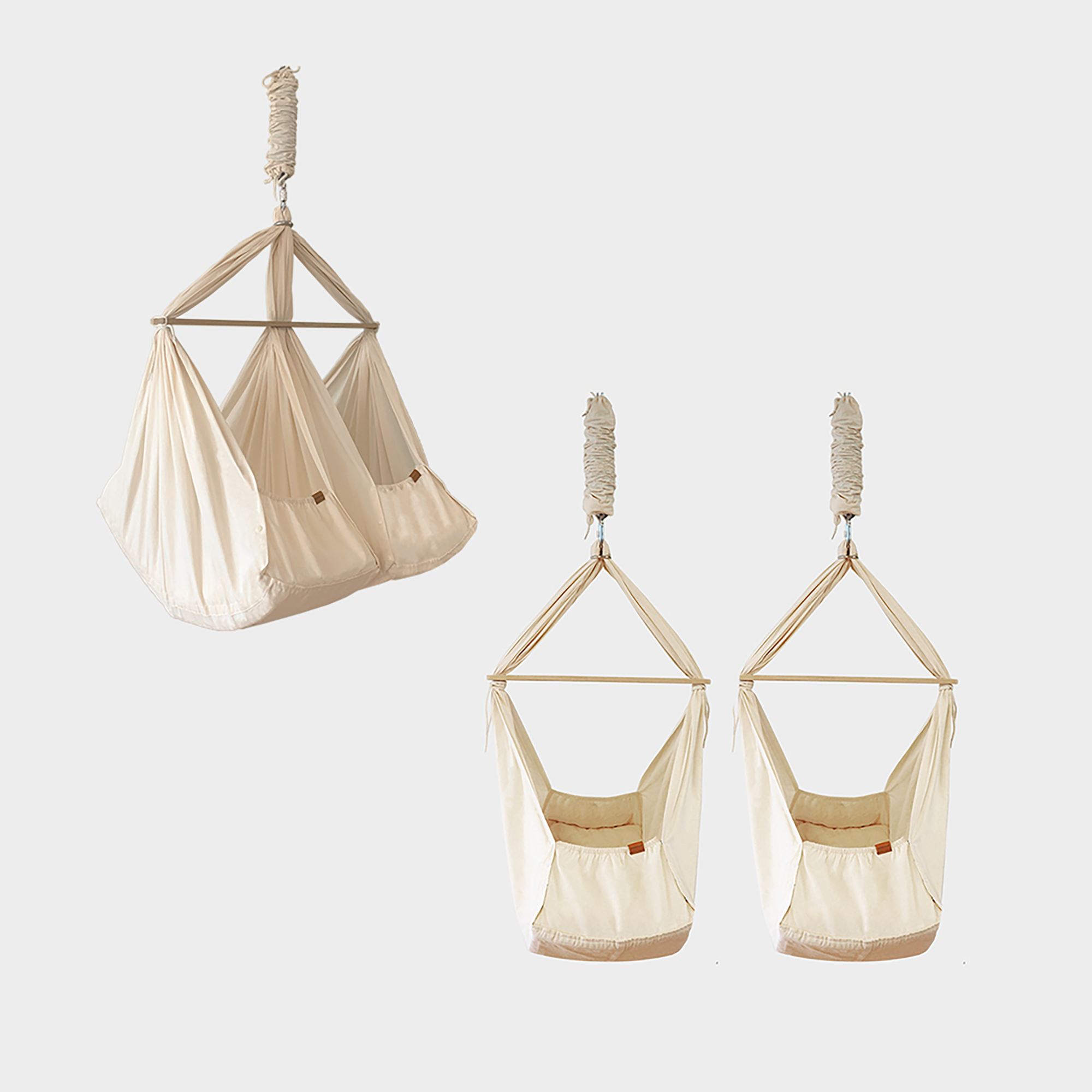 MEMBANTU Cozy Cradle Federwiege Zwillinge Natur