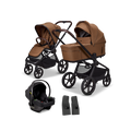 MOON Resea Fold 2 in 1 Kombi-Kinderwagen Cognac mit Babyschale Cosmo 2.0