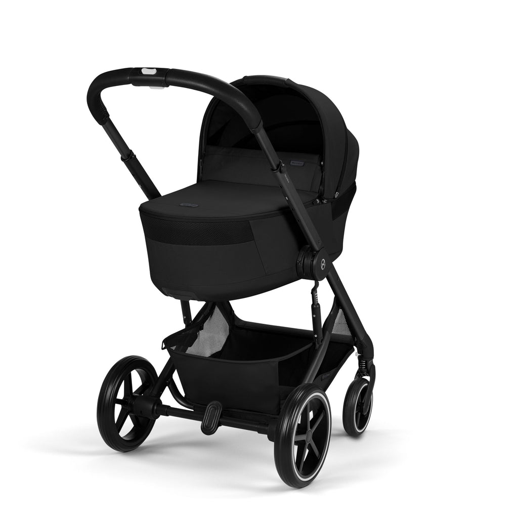 cybex Balios S Lux & faltbare Wanne Moon Black mit Rahmen in Black 26