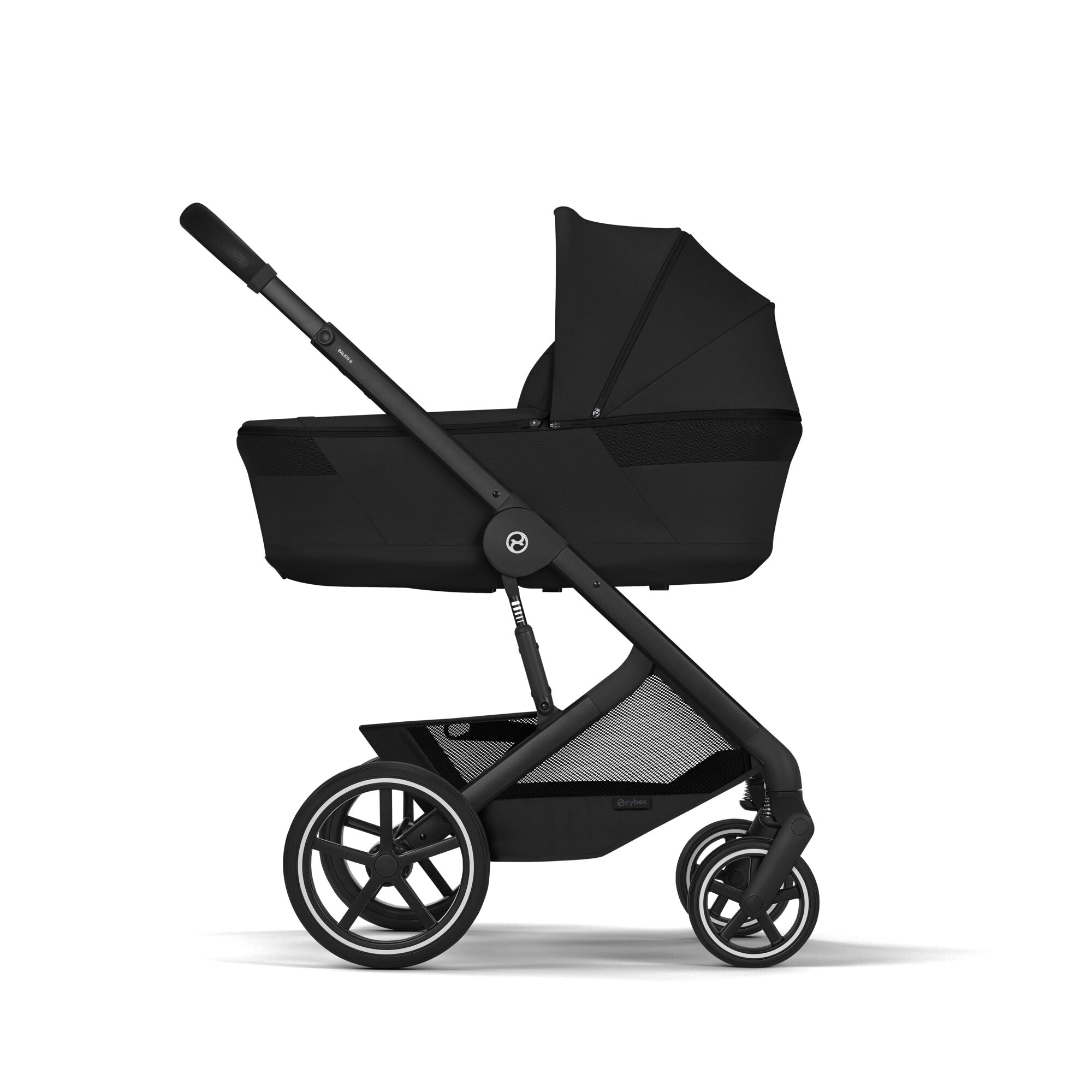 cybex Balios S Lux & faltbare Wanne Moon Black mit Rahmen in Black 26