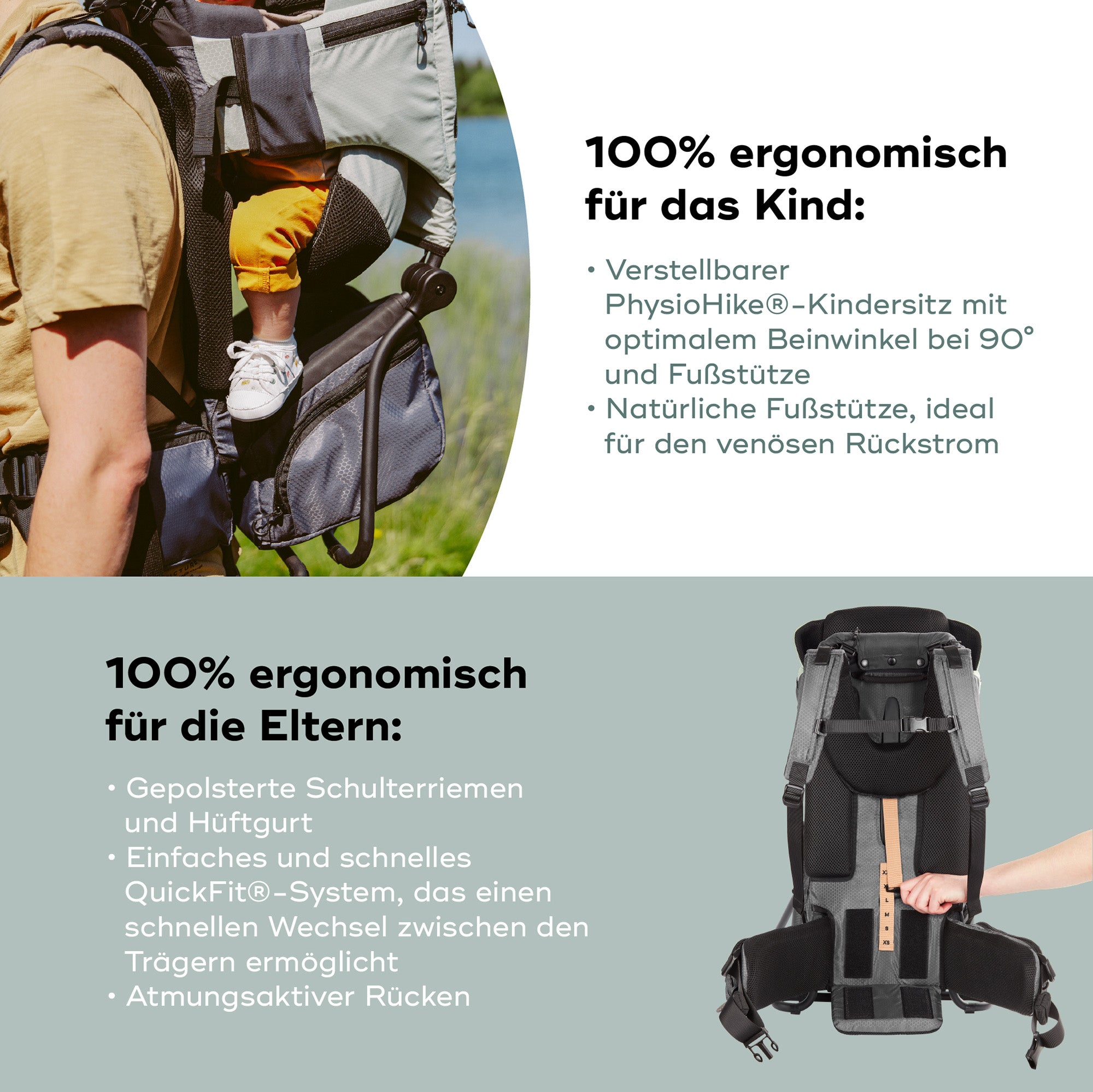 babymoov Rückentrage Moov & Hike Green