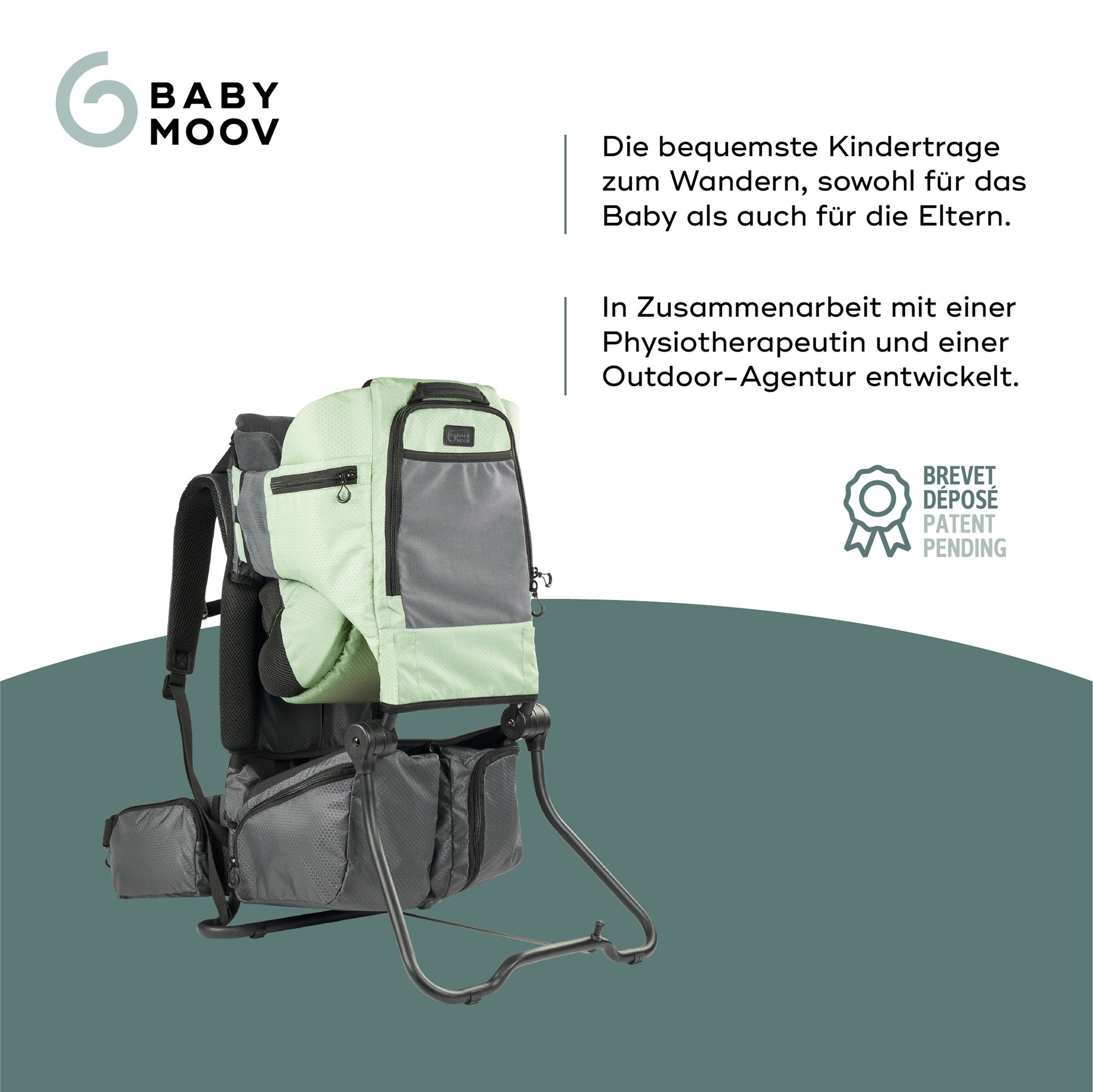 babymoov Rückentrage Moov & Hike Green