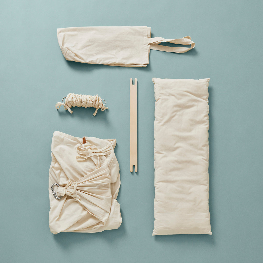 MEMBANTU Set Federwiege Basic mit Ständer Basic & Motor Natur