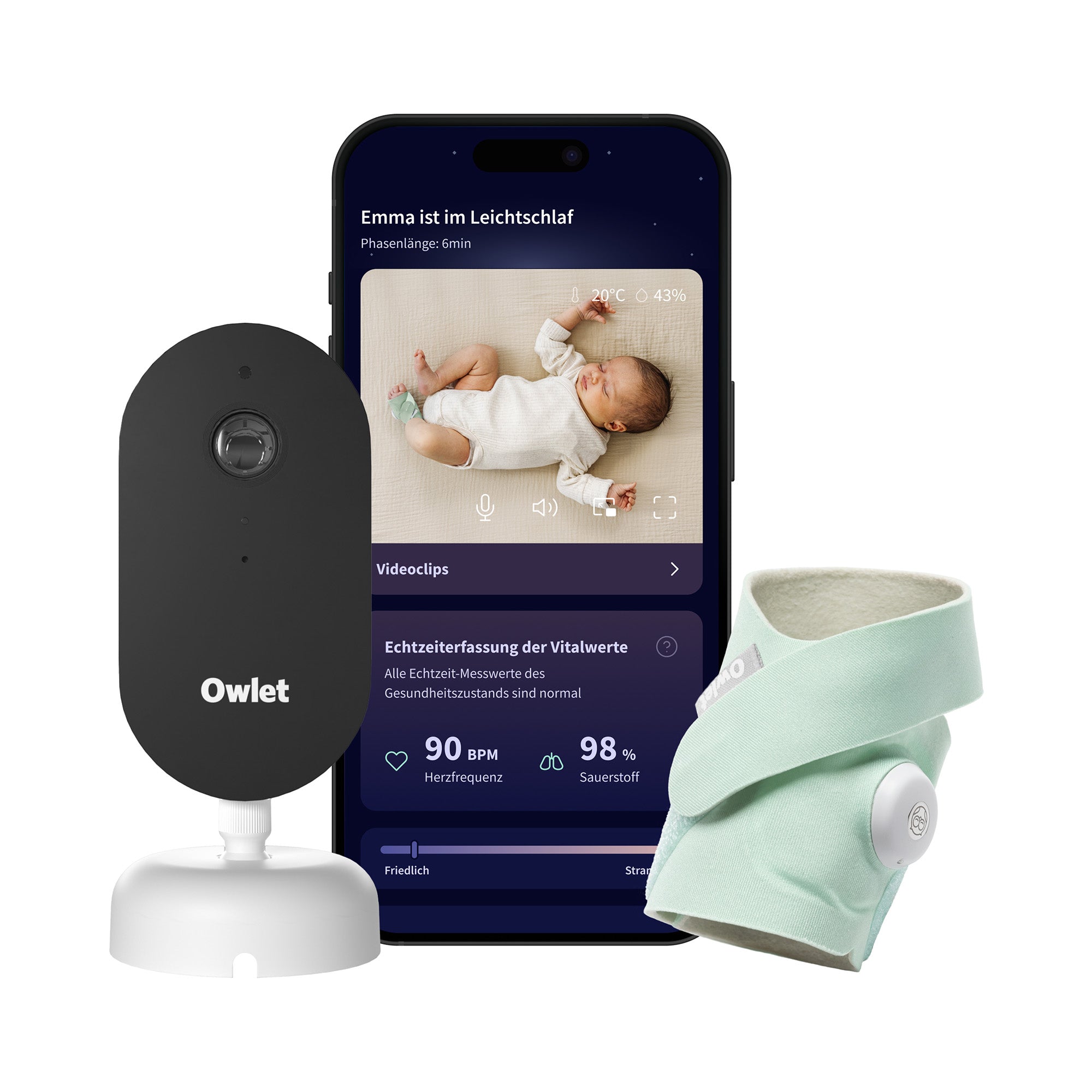 Owlet Owlet Dream Bundle: Dream Sock + Owlet Dream Sight Baby Kamera