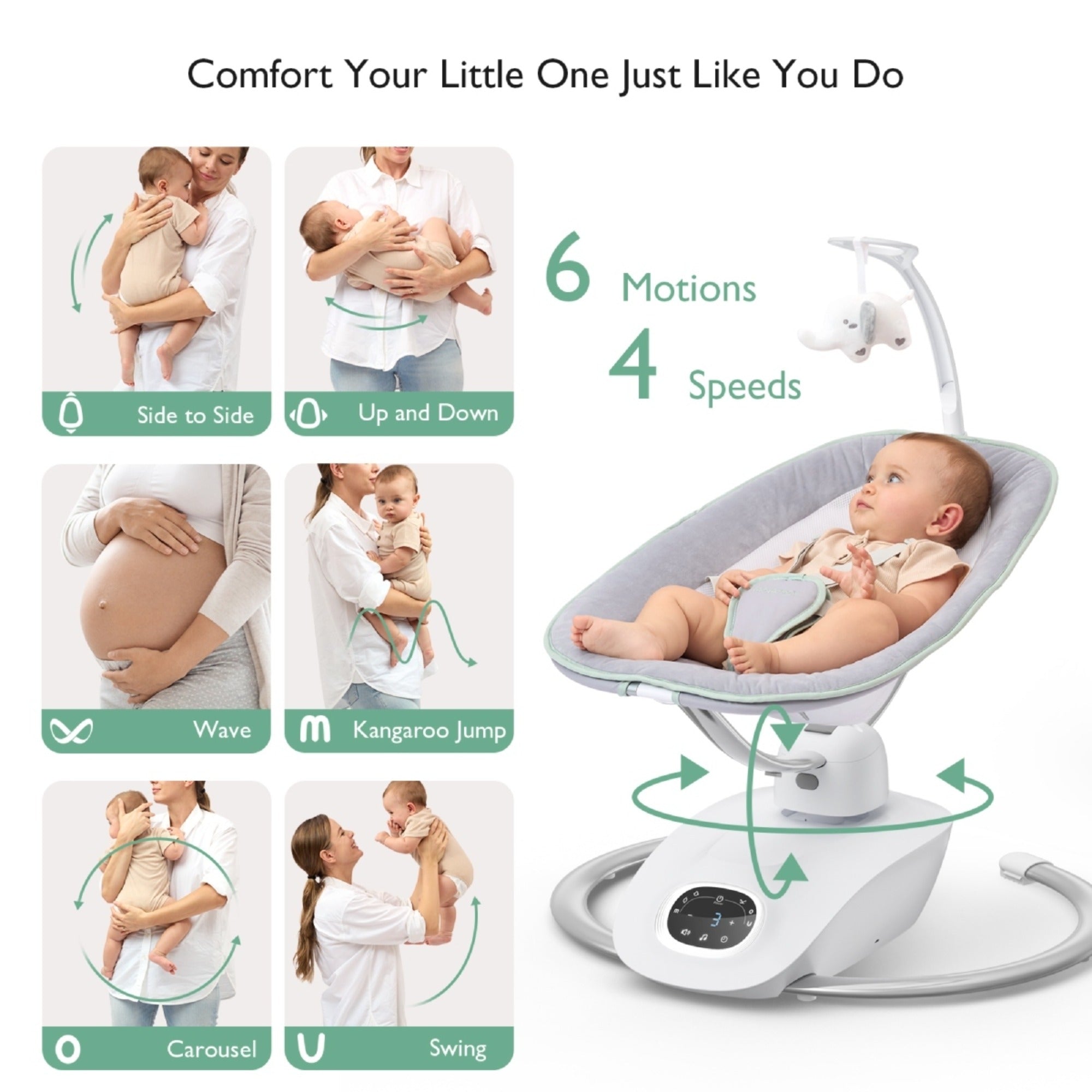 momcozy elektrische 3D Babyschaukel