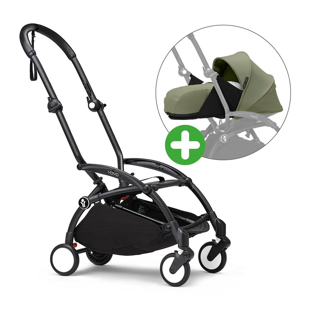 STOKKE Set YOYO³ Gestell Black mit 0+ Neugeborenen-Set