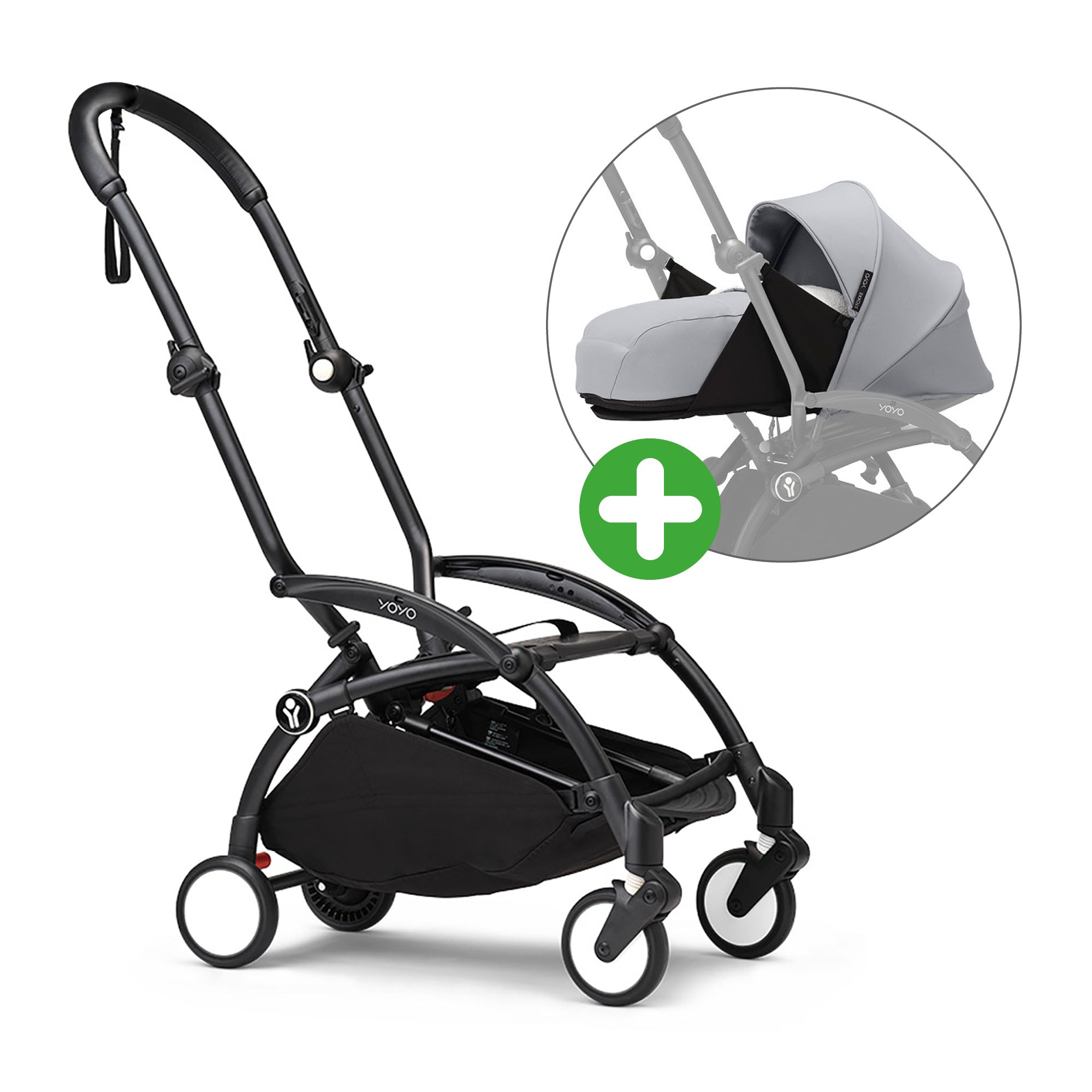 STOKKE Set YOYO³ Gestell Black mit 0+ Neugeborenen-Set