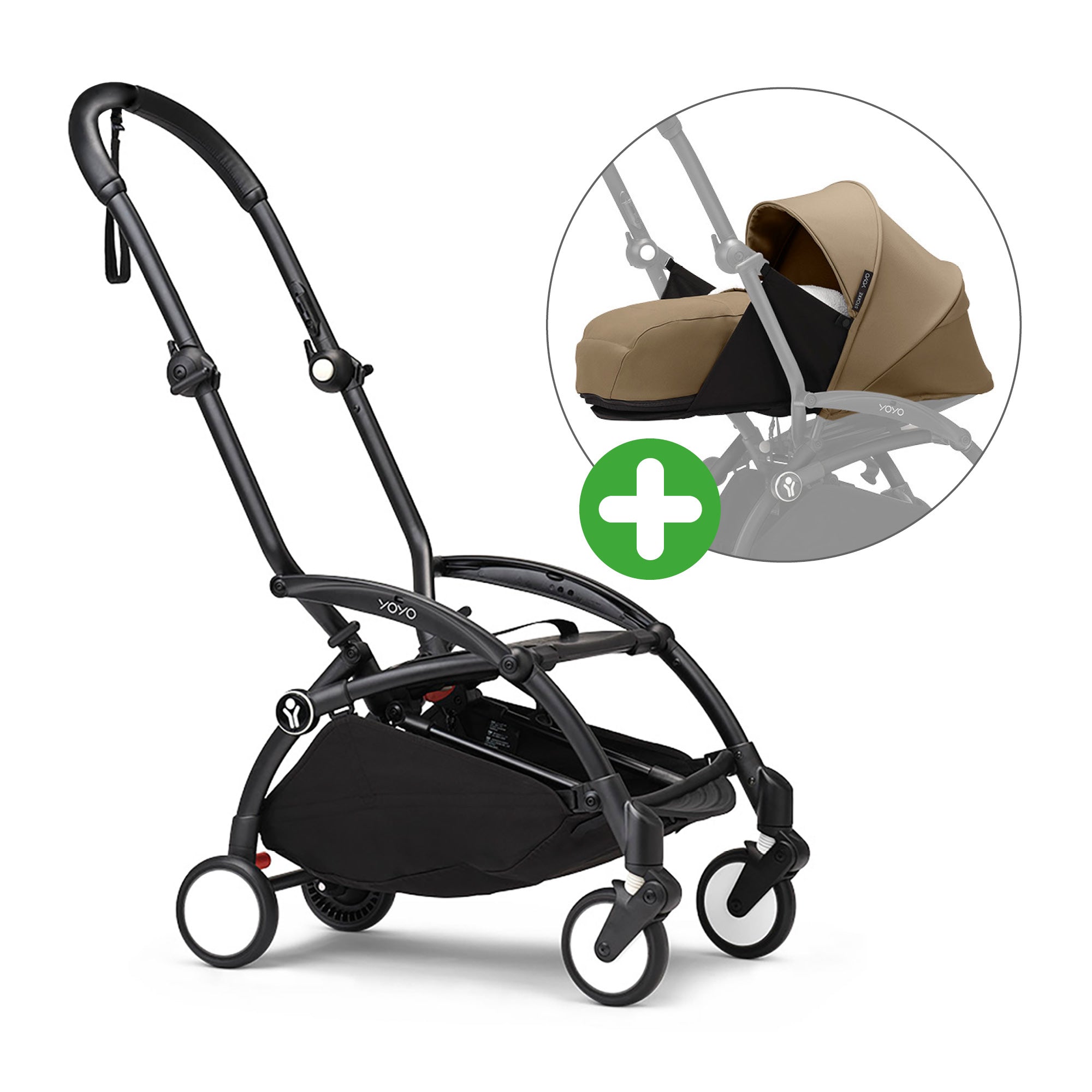 STOKKE Set YOYO³ Gestell Black mit 0+ Neugeborenen-Set