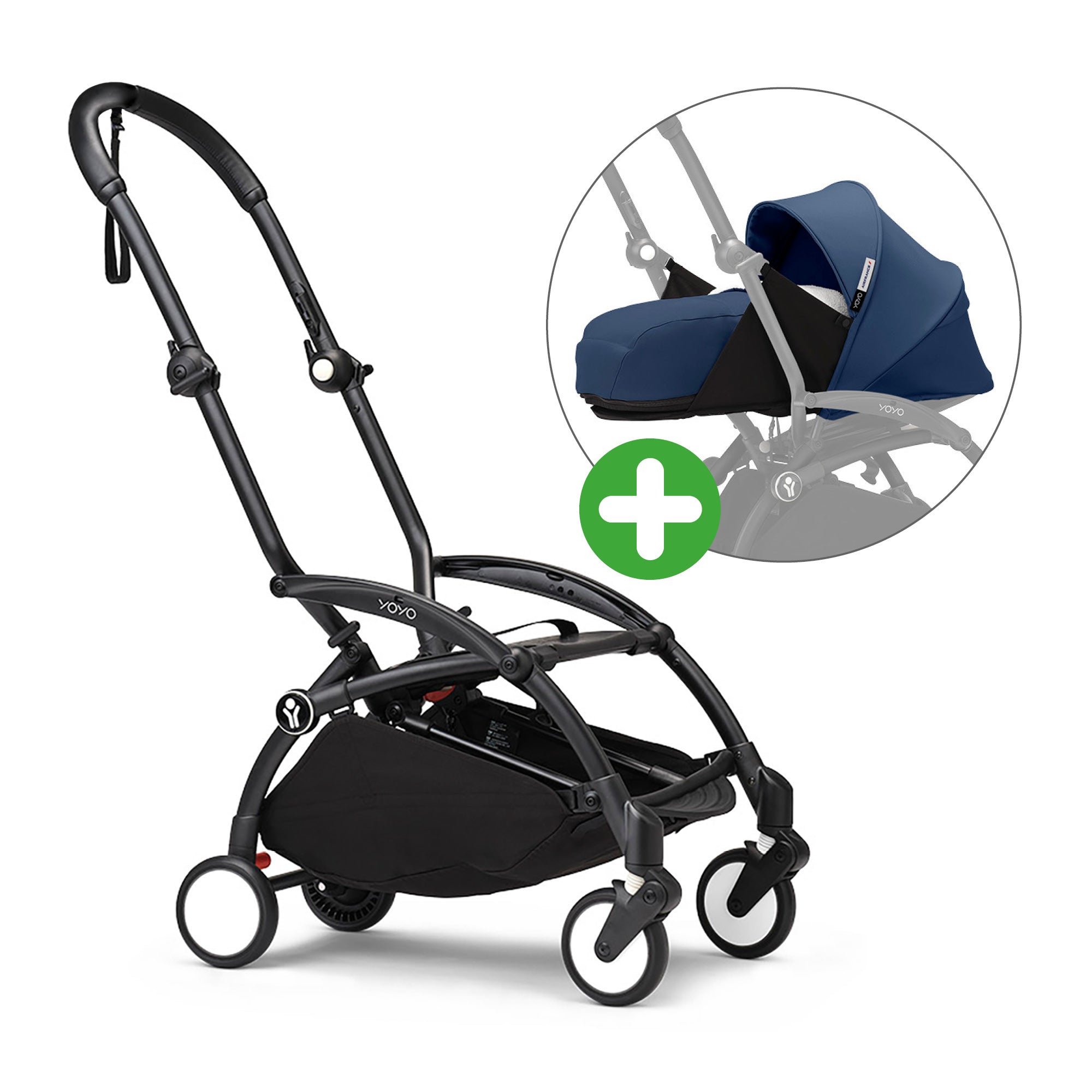STOKKE Set YOYO³ Gestell Black mit 0+ Neugeborenen-Set