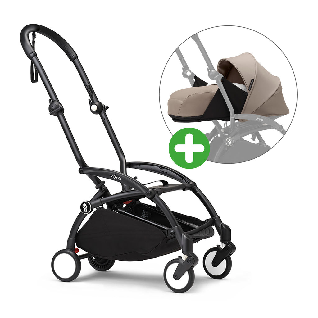 STOKKE Set YOYO³ Gestell Black mit 0+ Neugeborenen-Set