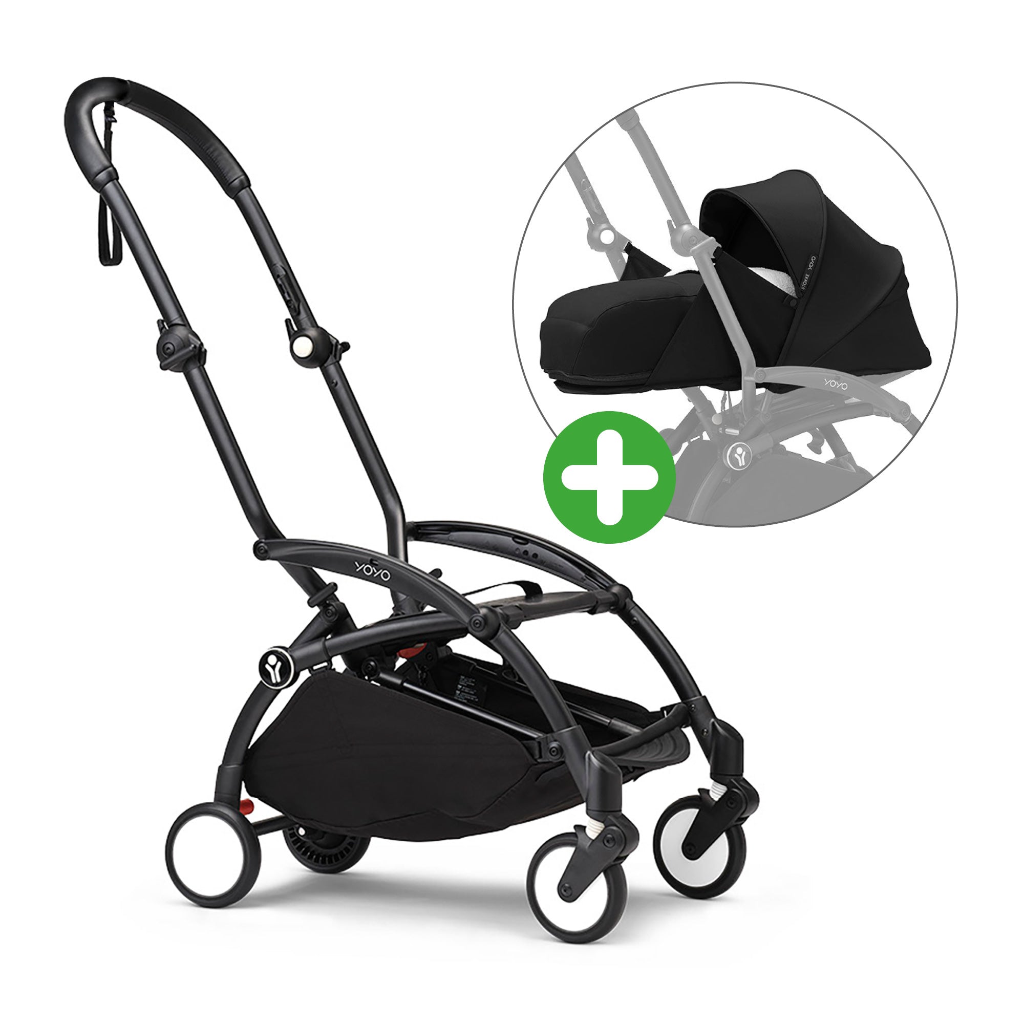 STOKKE Set YOYO³ Gestell Black mit 0+ Neugeborenen-Set