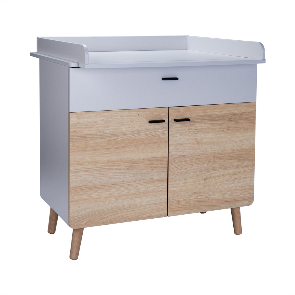 Arthur Berndt 2-teiliges Spar-Set Babyzimmer Lovis mit Kommodenfüßen 85 cm für die schmale Wickelkommode