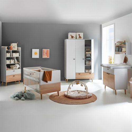 Arthur Berndt 3-teiliges Babyzimmer Lovis mit Kommodenfüßen 92 cm für die schmale Wickelkommode