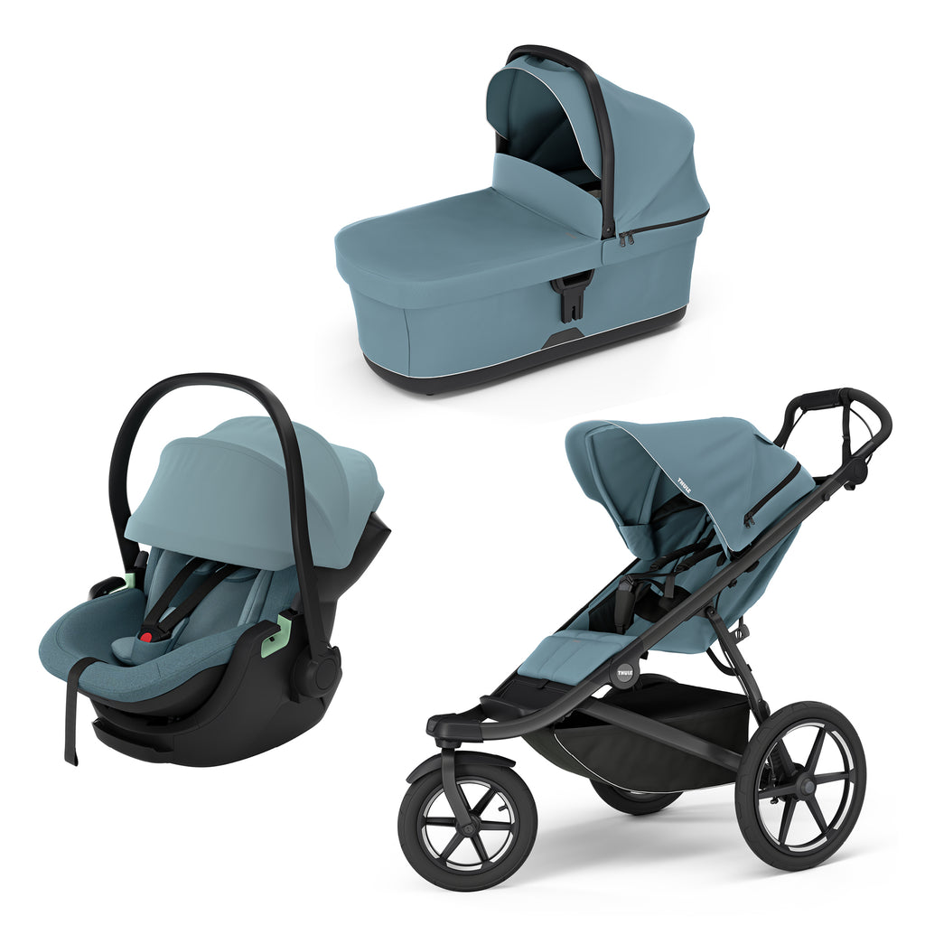 THULE Urban Glide 3 Set Mid Blue mit Babyschale Maple
