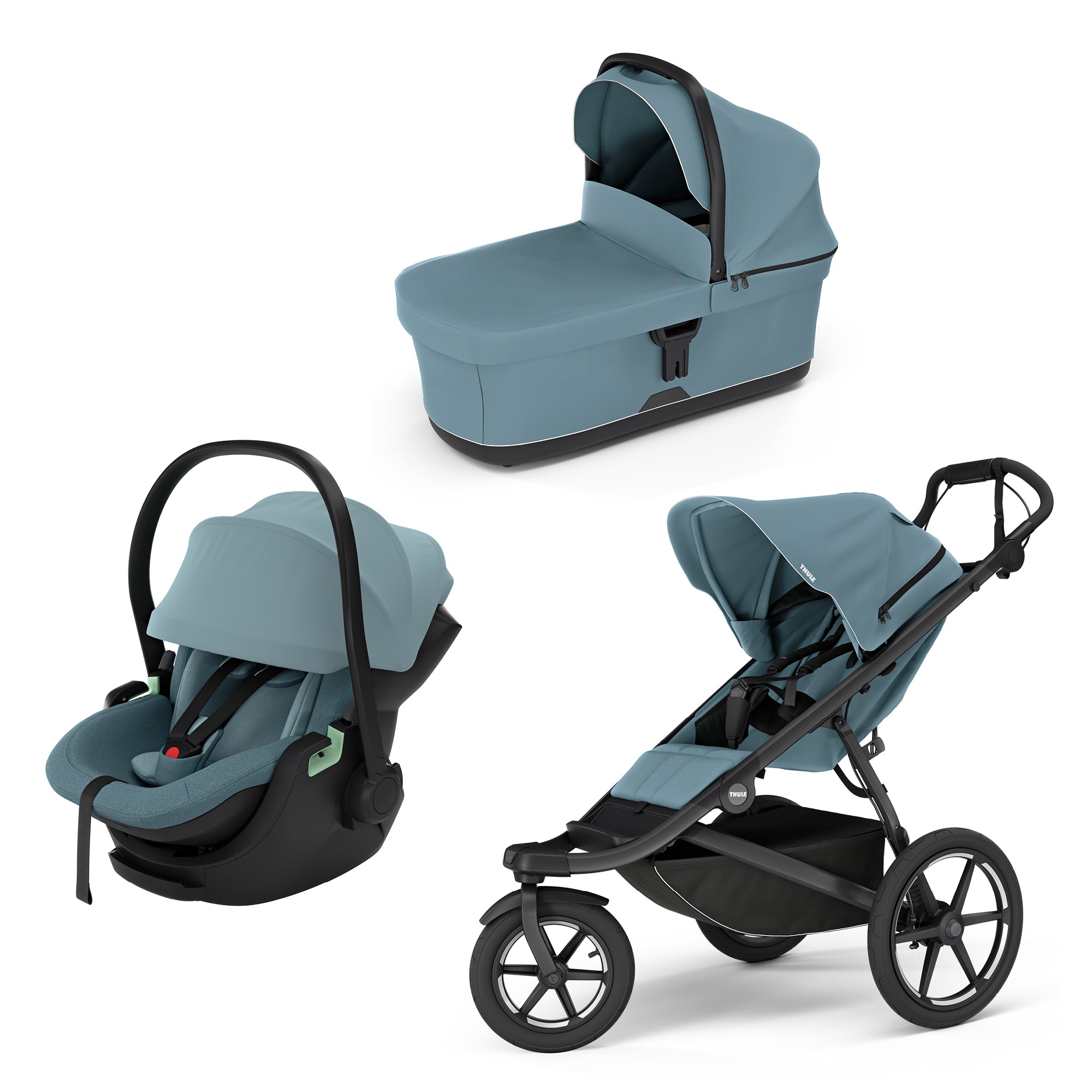 THULE Urban Glide 3 Set Mid Blue mit Babyschale Maple