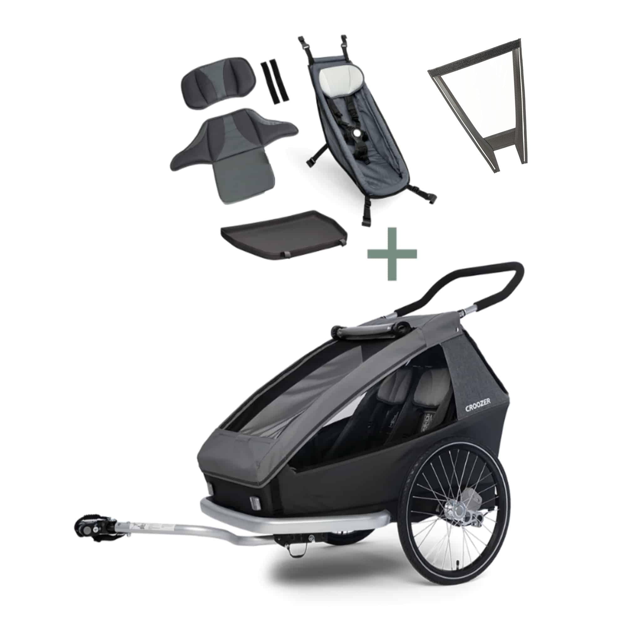 Croozer Kid Keeke 2 Mountain Grey Komplettset