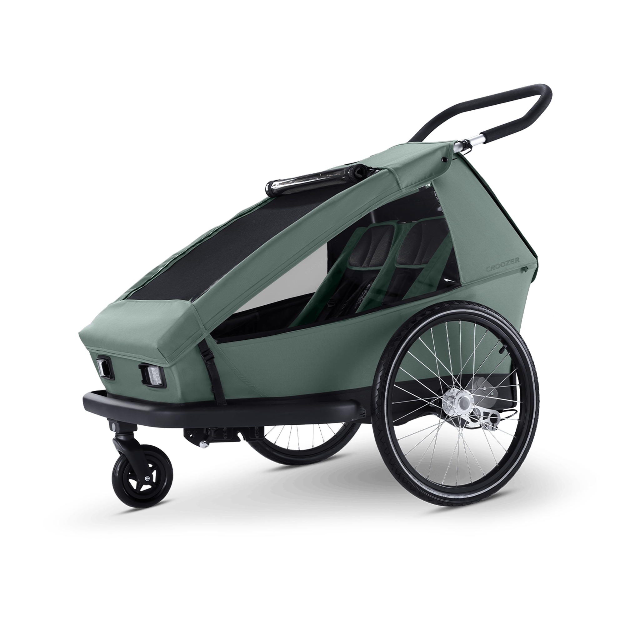 Croozer Kid Ellma Set mit Babysitz & Rucksack in Jungle Green
